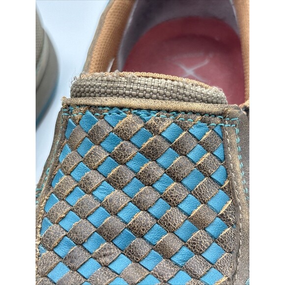 Twisted X Slip On Tan/Turquoise Leather Women’s 8.5 - Picture 3 of 8